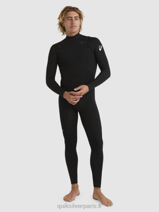 Hommes Quiksilver Combinaison Chest Zip 3/2 sessions quotidiennes D6PT1280 noir