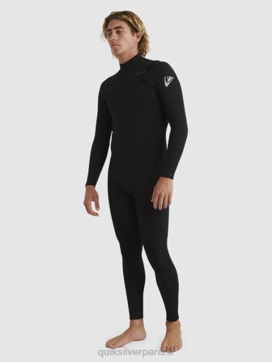Hommes Quiksilver Combinaison Chest Zip 3/2 sessions quotidiennes D6PT1280 noir