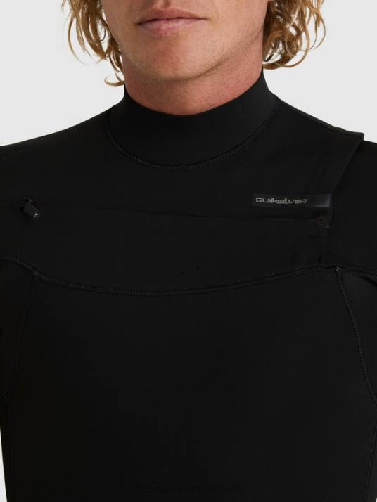 Hommes Quiksilver Combinaison Chest Zip 3/2 sessions quotidiennes D6PT1280 noir