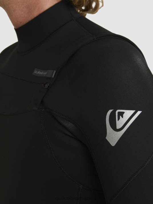 Hommes Quiksilver Combinaison Chest Zip 3/2 sessions quotidiennes D6PT1280 noir