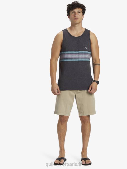Hommes Quiksilver débardeur à rayures de tous les jours D6PT705 bruyère anthracite