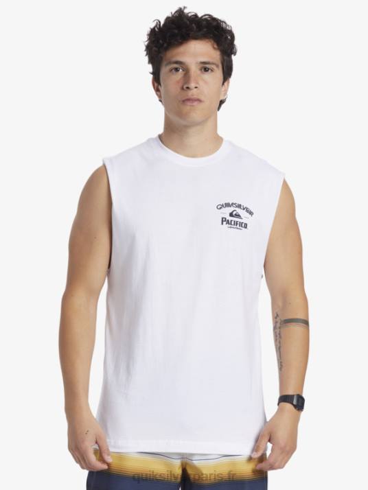 Hommes Quiksilver x Pacifico réservoir de tir droit D6PT3 blanc