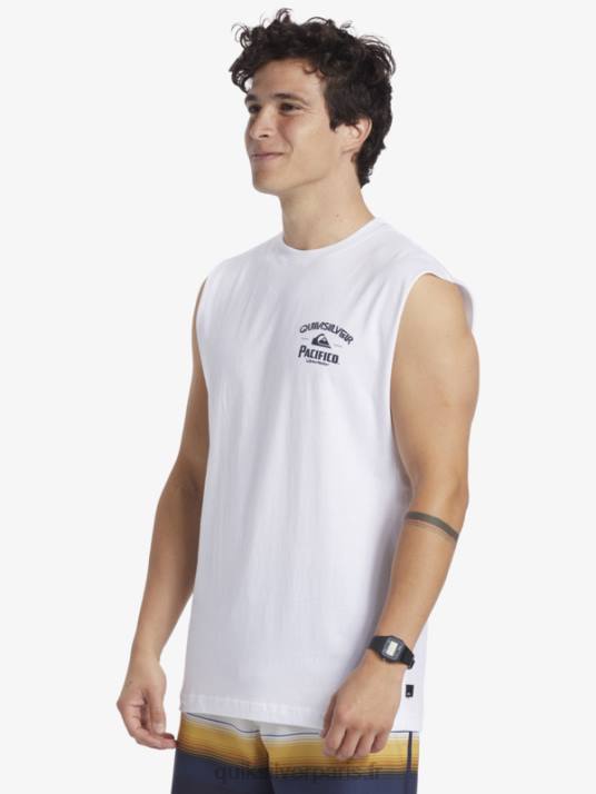 Hommes Quiksilver x Pacifico réservoir de tir droit D6PT3 blanc
