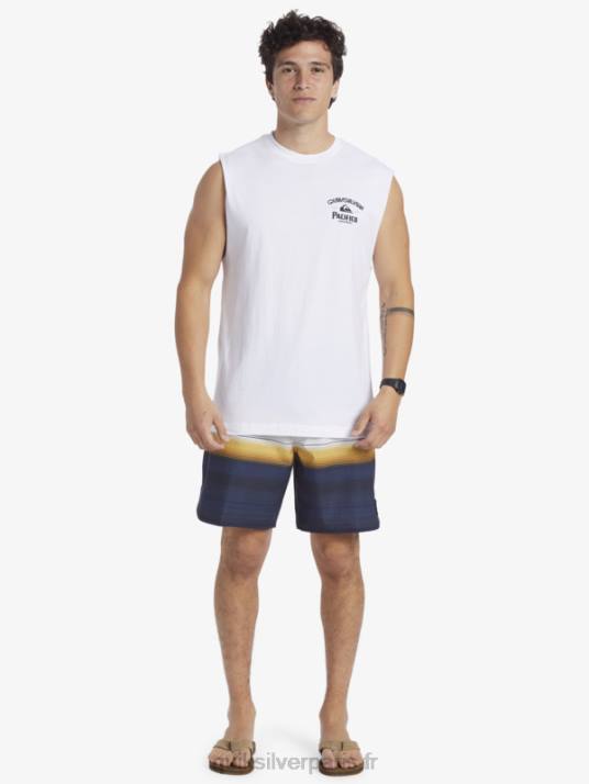 Hommes Quiksilver x Pacifico réservoir de tir droit D6PT3 blanc