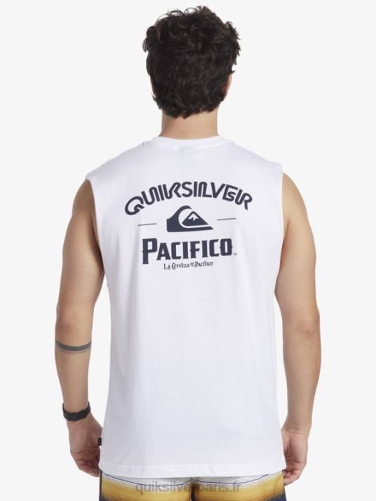 Hommes Quiksilver x Pacifico réservoir de tir droit D6PT3 blanc