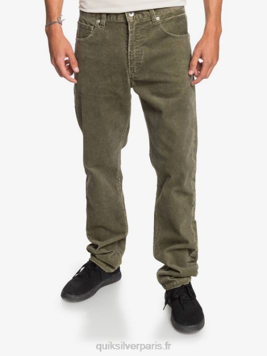 Hommes Quiksilver pantalon droit en velours côtelé kracker D6PT1606 kalamata