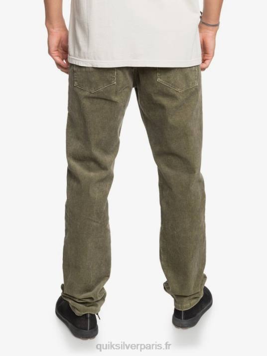 Hommes Quiksilver pantalon droit en velours côtelé kracker D6PT1606 kalamata