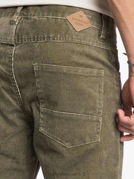 Hommes Quiksilver pantalon droit en velours côtelé kracker D6PT1606 kalamata