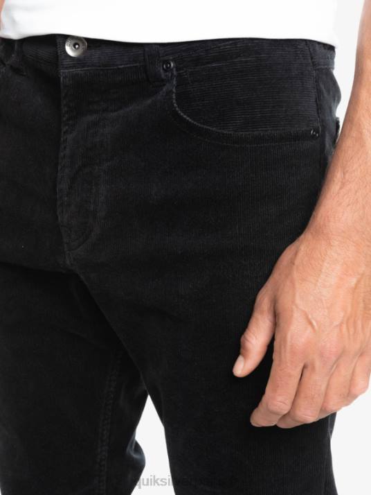 Hommes Quiksilver pantalon en velours côtelé kracker D6PT1546 noir