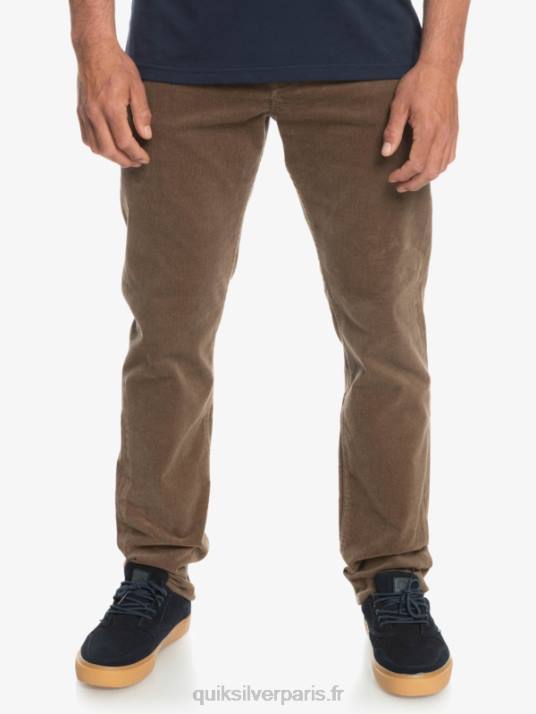 Hommes Quiksilver pantalon en velours côtelé kracker D6PT1547 Pépite de chocolat