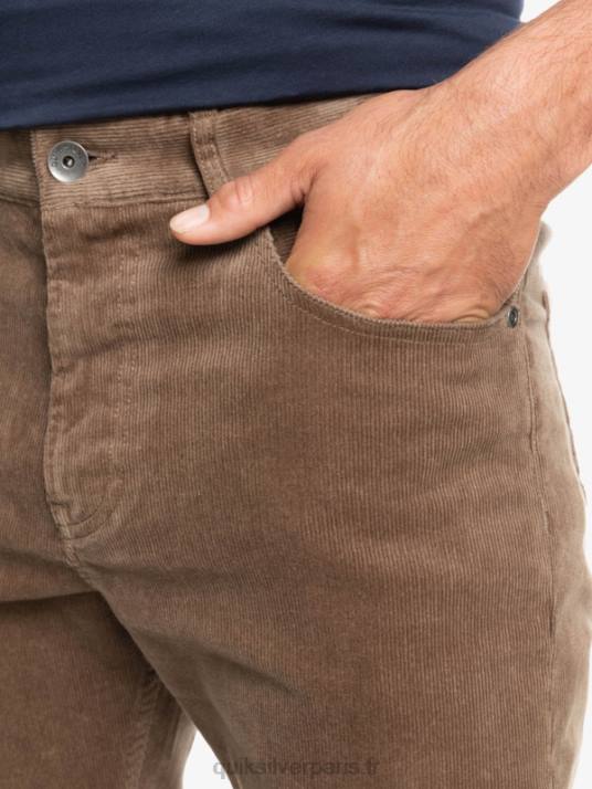Hommes Quiksilver pantalon en velours côtelé kracker D6PT1547 Pépite de chocolat