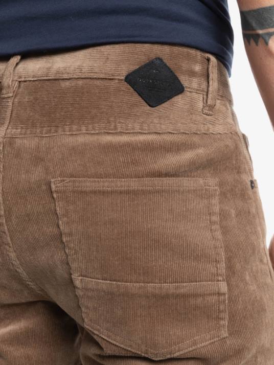 Hommes Quiksilver pantalon en velours côtelé kracker D6PT1547 Pépite de chocolat
