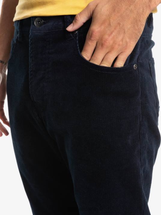 Hommes Quiksilver pantalon en velours côtelé kracker D6PT1548 blazer bleu marine