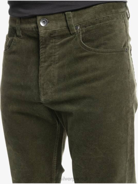 Hommes Quiksilver pantalon en velours côtelé kracker D6PT1549 feuille de vigne