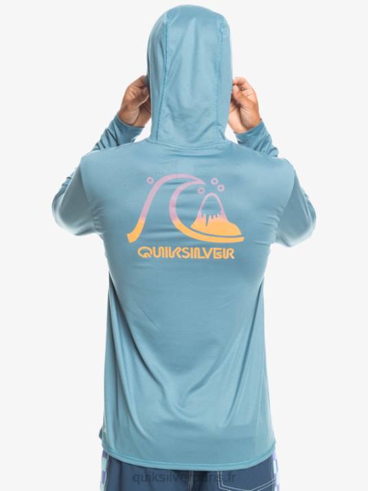 Hommes Quiksilver Dredge T-shirt de surf à manches longues UPF 50 D6PT1834 bruyère bleue provinciale