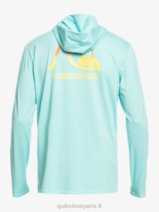 Hommes Quiksilver Dredge T-shirt de surf à manches longues UPF 50 D6PT1835 bleu ange chiné