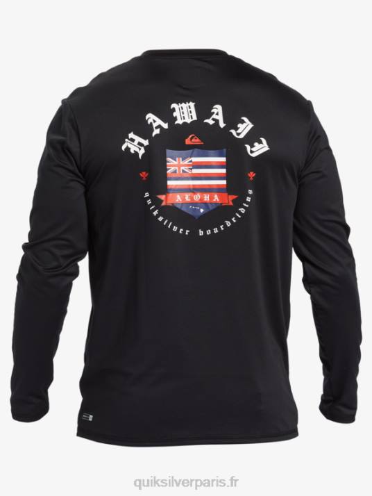 Hommes Quiksilver Hawaii Royalty UPF 50 T-shirt de surf à manches longues D6PT924 noir