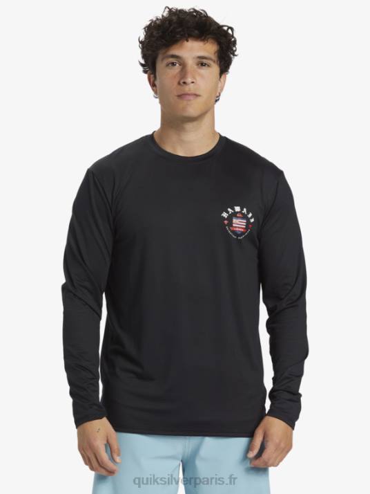 Hommes Quiksilver Hawaii Royalty UPF 50 T-shirt de surf à manches longues D6PT924 noir