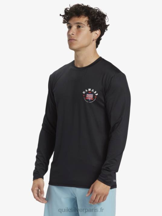 Hommes Quiksilver Hawaii Royalty UPF 50 T-shirt de surf à manches longues D6PT924 noir