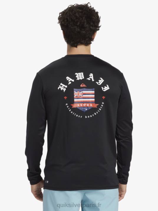Hommes Quiksilver Hawaii Royalty UPF 50 T-shirt de surf à manches longues D6PT924 noir
