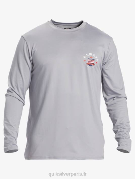 Hommes Quiksilver Hawaii Royalty UPF 50 T-shirt de surf à manches longues D6PT925 neige fondue