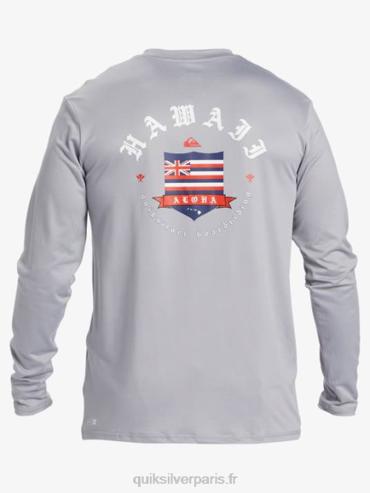 Hommes Quiksilver Hawaii Royalty UPF 50 T-shirt de surf à manches longues D6PT925 neige fondue