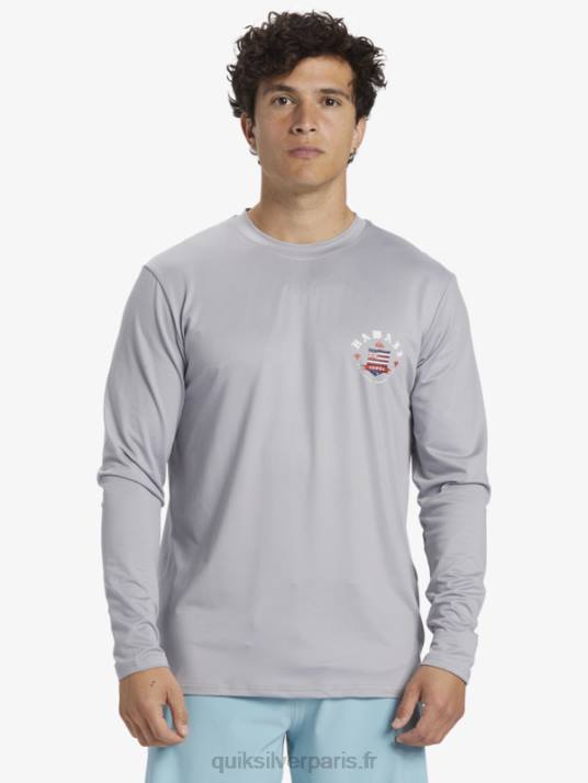 Hommes Quiksilver Hawaii Royalty UPF 50 T-shirt de surf à manches longues D6PT925 neige fondue