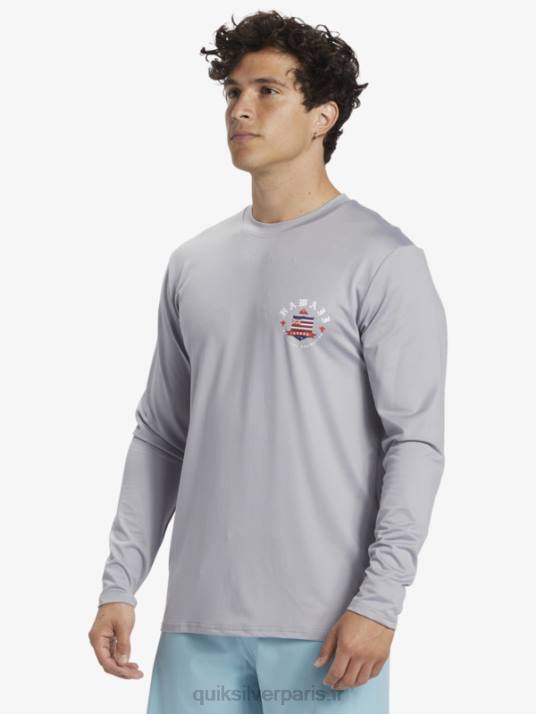 Hommes Quiksilver Hawaii Royalty UPF 50 T-shirt de surf à manches longues D6PT925 neige fondue