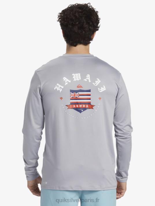 Hommes Quiksilver Hawaii Royalty UPF 50 T-shirt de surf à manches longues D6PT925 neige fondue