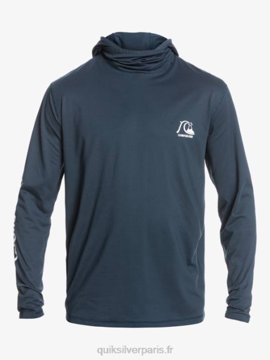 Hommes Quiksilver T-shirt de surf Heritage UPF 50 à manches longues D6PT417 chiné marine de minuit