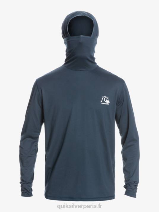 Hommes Quiksilver T-shirt de surf Heritage UPF 50 à manches longues D6PT417 chiné marine de minuit