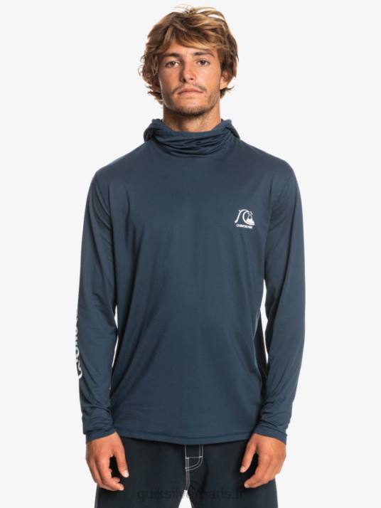 Hommes Quiksilver T-shirt de surf Heritage UPF 50 à manches longues D6PT417 chiné marine de minuit