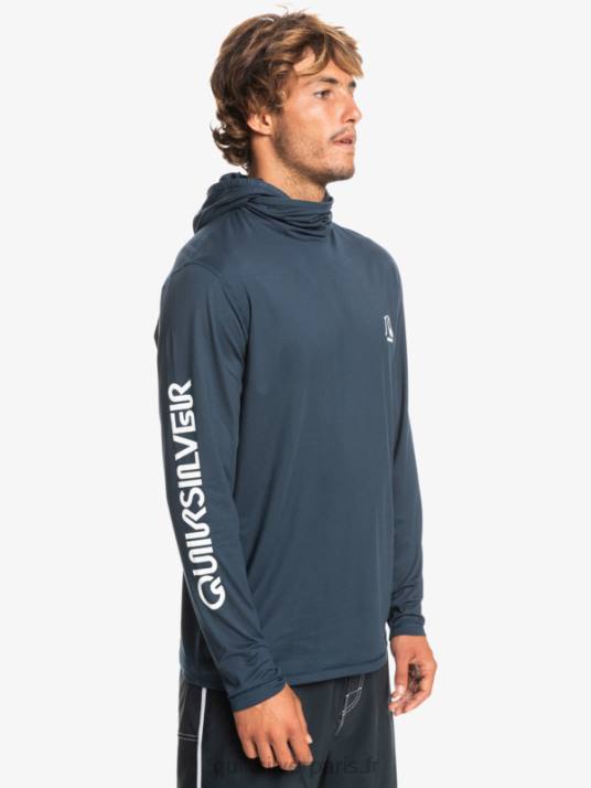 Hommes Quiksilver T-shirt de surf Heritage UPF 50 à manches longues D6PT417 chiné marine de minuit