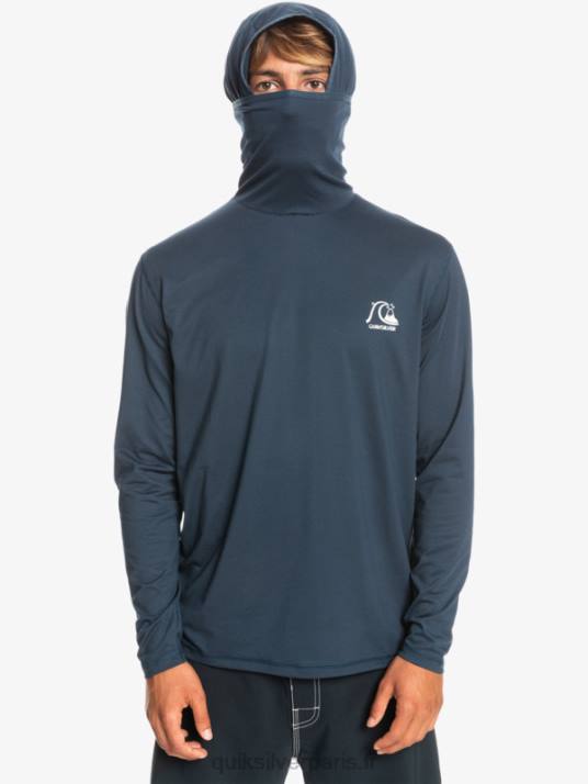 Hommes Quiksilver T-shirt de surf Heritage UPF 50 à manches longues D6PT417 chiné marine de minuit