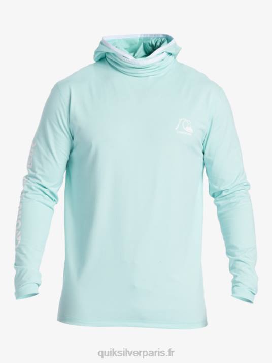 Hommes Quiksilver T-shirt de surf Heritage UPF 50 à manches longues D6PT419 bruyère bleu ciel