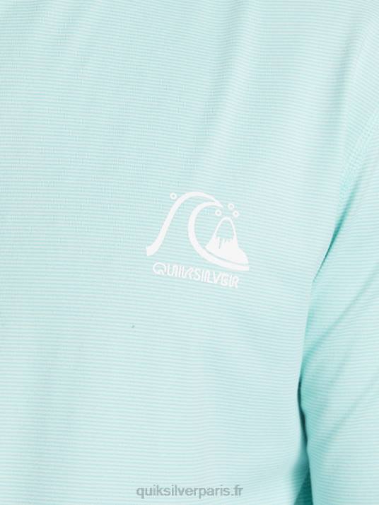 Hommes Quiksilver T-shirt de surf Heritage UPF 50 à manches longues D6PT419 bruyère bleu ciel