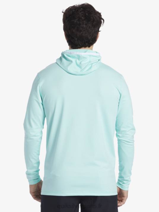 Hommes Quiksilver T-shirt de surf Heritage UPF 50 à manches longues D6PT419 bruyère bleu ciel