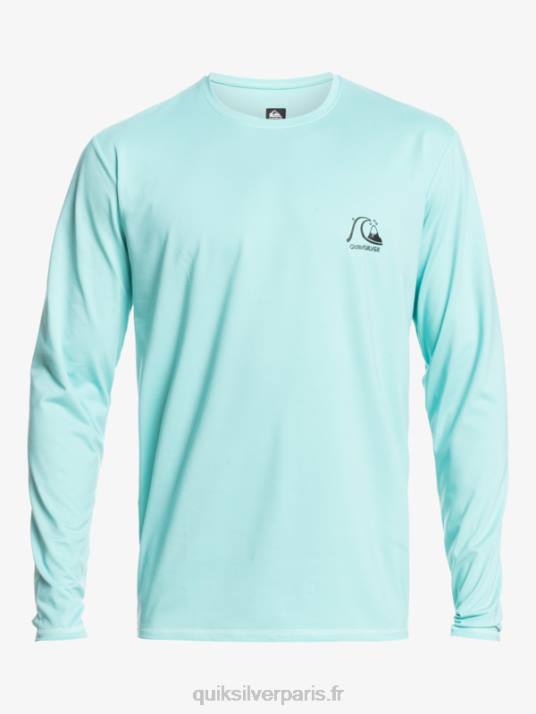 Hommes Quiksilver T-shirt de surf UPF 50 à manches longues Heritage Heather D6PT1468 bleu ange chiné