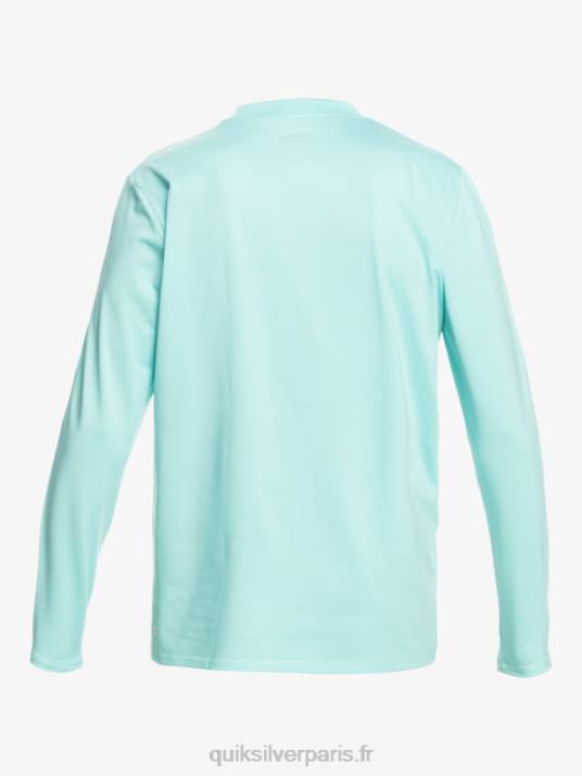Hommes Quiksilver T-shirt de surf UPF 50 à manches longues Heritage Heather D6PT1468 bleu ange chiné