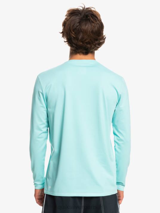 Hommes Quiksilver T-shirt de surf UPF 50 à manches longues Heritage Heather D6PT1468 bleu ange chiné