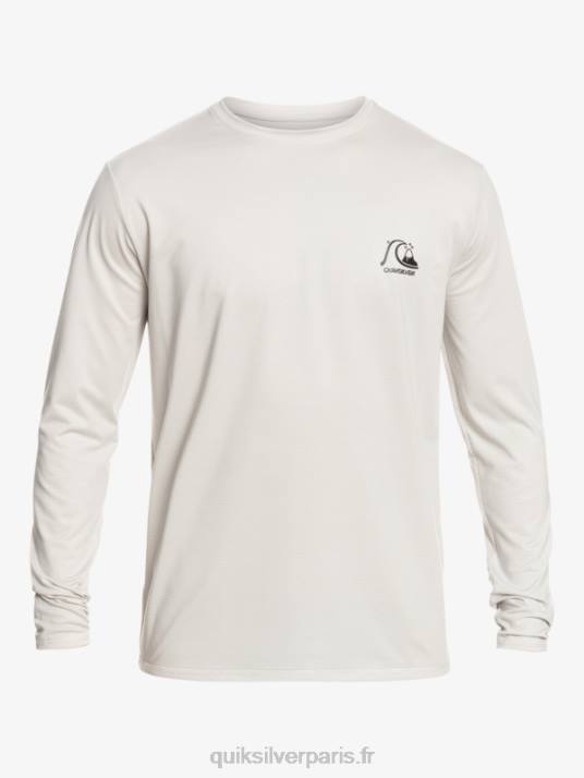 Hommes Quiksilver T-shirt de surf UPF 50 à manches longues Heritage Heather D6PT1469 gris violet chiné