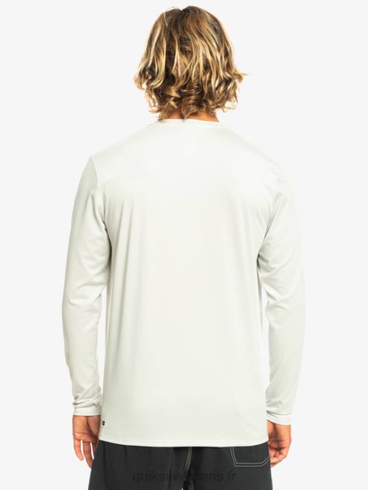 Hommes Quiksilver T-shirt de surf UPF 50 à manches longues Heritage Heather D6PT1469 gris violet chiné