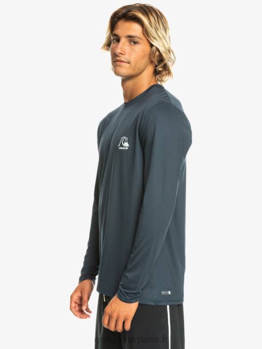 Hommes Quiksilver T-shirt de surf UPF 50 à manches longues Heritage Heather D6PT1470 chiné marine de minuit