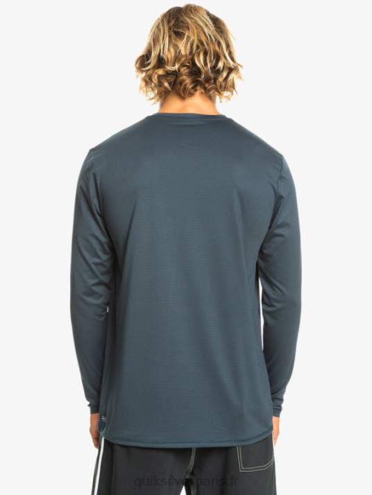 Hommes Quiksilver T-shirt de surf UPF 50 à manches longues Heritage Heather D6PT1470 chiné marine de minuit