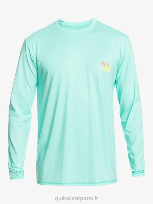 Hommes Quiksilver T-shirt de surf UPF 50 à manches longues Heritage Heather D6PT1471 bruyère vert piscine