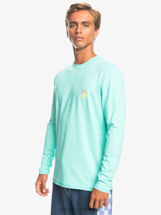 Hommes Quiksilver T-shirt de surf UPF 50 à manches longues Heritage Heather D6PT1471 bruyère vert piscine