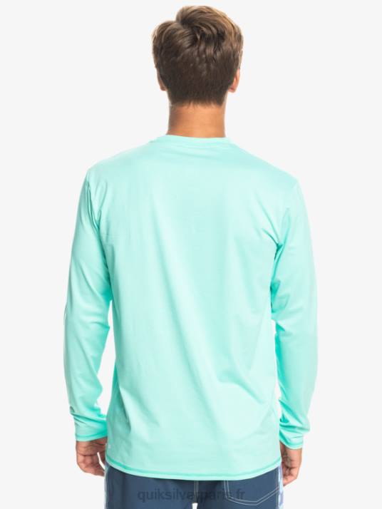 Hommes Quiksilver T-shirt de surf UPF 50 à manches longues Heritage Heather D6PT1471 bruyère vert piscine