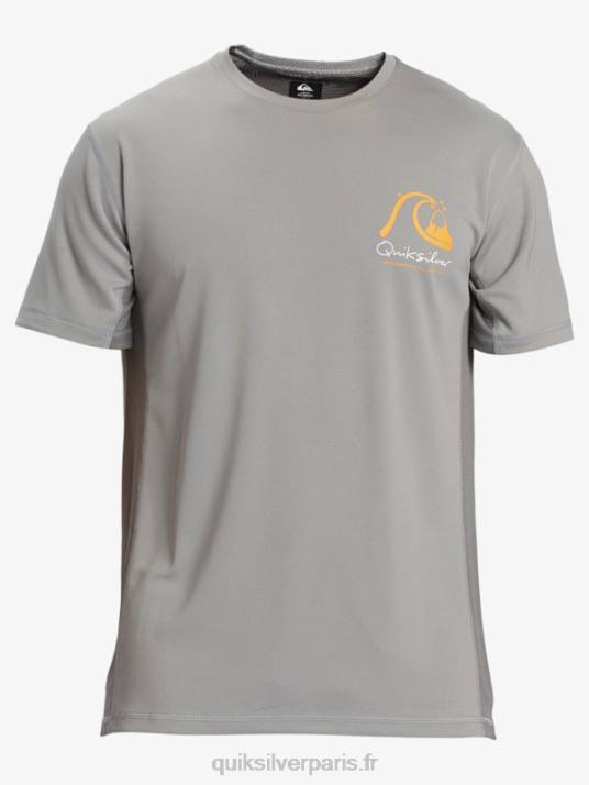 Hommes Quiksilver T-shirt de surf à manches courtes Waterman Bamboo Check 2 UPF 50 D6PT274 Peau de requin