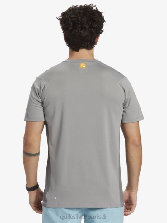 Hommes Quiksilver T-shirt de surf à manches courtes Waterman Bamboo Check 2 UPF 50 D6PT274 Peau de requin