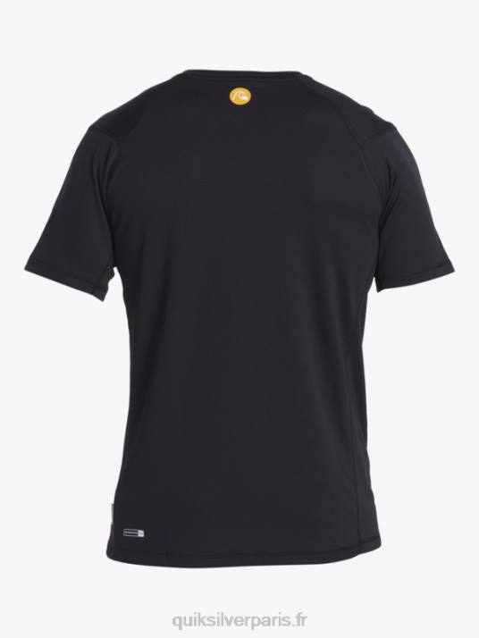 Hommes Quiksilver T-shirt de surf à manches courtes Waterman Bamboo Check 2 UPF 50 D6PT276 noir